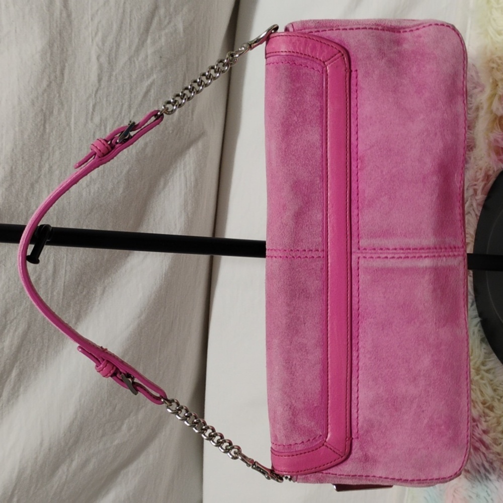 RARE! Auth Coach Y2K 90's Vintage Legacy 🩷 Pink Suede Small Satchel - Picture 6 of 16